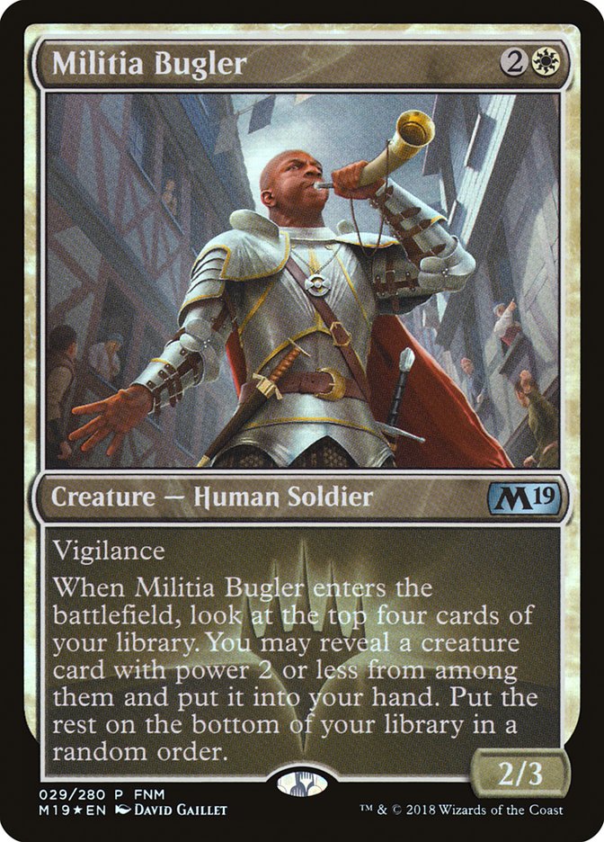 Militia Bugler (FNM) [Core Set 2019 Promos] | Good Games Morley