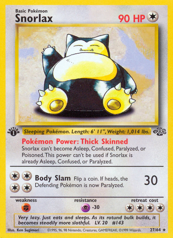 Snorlax (27/64) [Jungle 1st Edition] | Good Games Morley