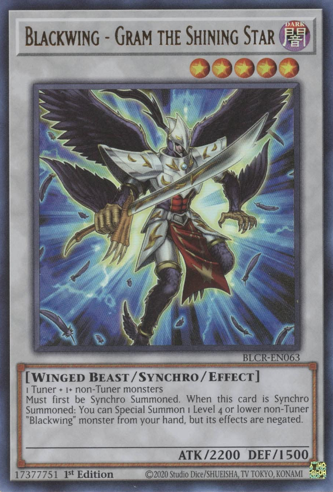 Blackwing - Gram the Shining Star [BLCR-EN063] Ultra Rare | Good Games Morley