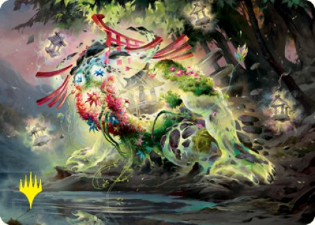 Go-Shintai of Life's Origin Art Card (Gold-Stamped Signature) [Kamigawa: Neon Dynasty Art Series] | Good Games Morley