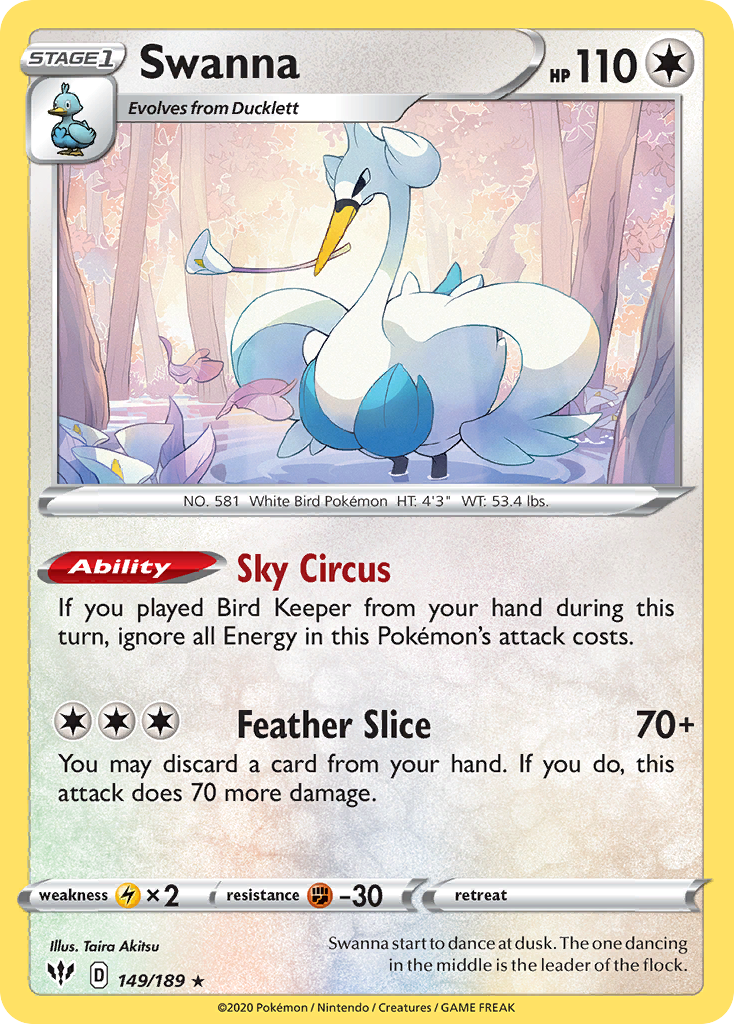 Swanna (149/189) [Sword & Shield: Darkness Ablaze] | Good Games Morley