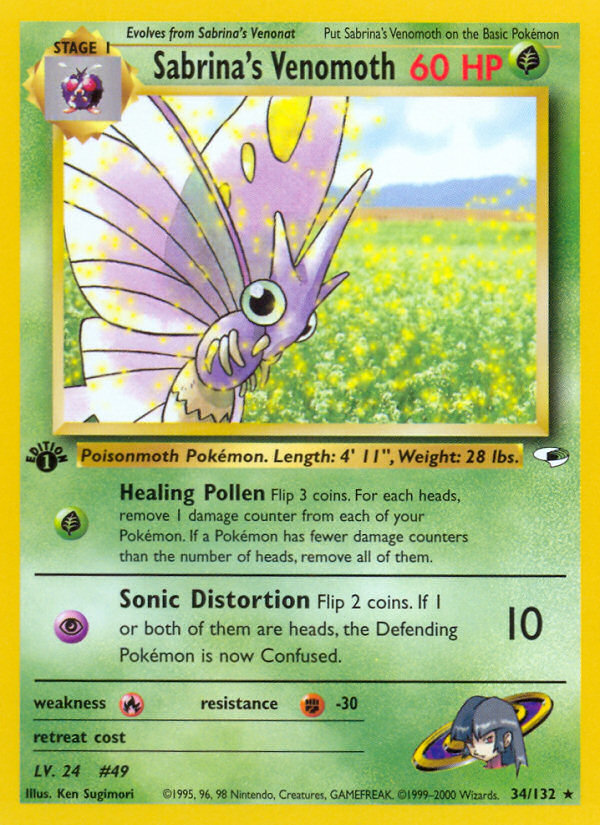 Sabrina's Venomoth (34/132) [Gym Heroes 1st Edition] | Good Games Morley
