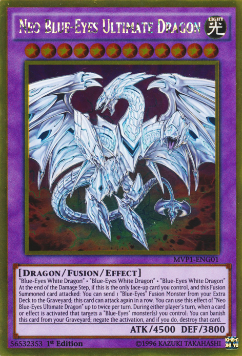 Neo Blue-Eyes Ultimate Dragon [MVP1-ENG01] Gold Rare | Good Games Morley