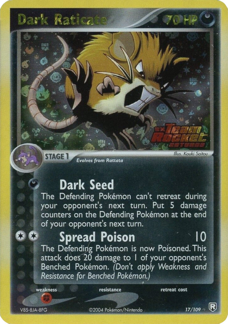 Dark Raticate (17/109) (Stamped) [EX: Team Rocket Returns] | Good Games Morley