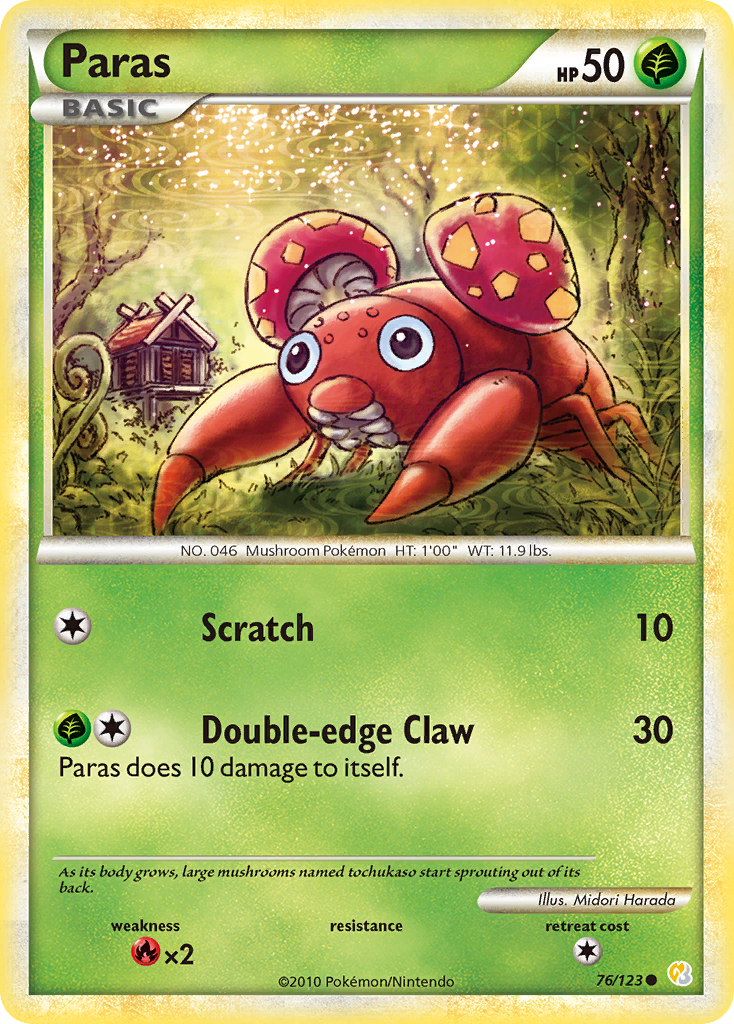 Paras (76/123) [HeartGold & SoulSilver: Base Set] | Good Games Morley