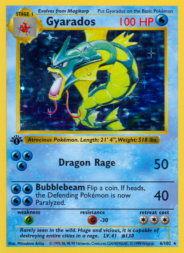 Gyarados (6/102) (Shadowless) [Base Set 1st Edition] | Good Games Morley