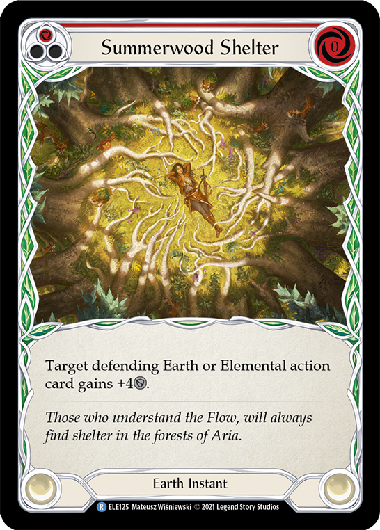 Summerwood Shelter (Red) [ELE125] (Tales of Aria)  1st Edition Rainbow Foil | Good Games Morley