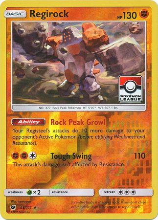 Regirock (53/111) (League Promo) [Sun & Moon: Crimson Invasion] | Good Games Morley