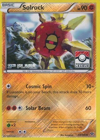 Solrock (64/146) (2nd Place League Challenge Promo) [XY: Base Set] | Good Games Morley