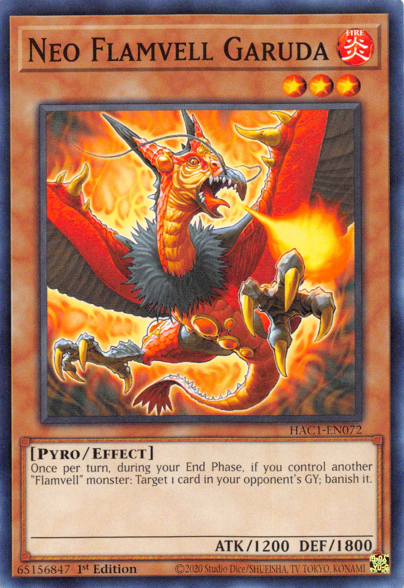 Neo Flamvell Garuda (Duel Terminal) [HAC1-EN072] Parallel Rare | Good Games Morley