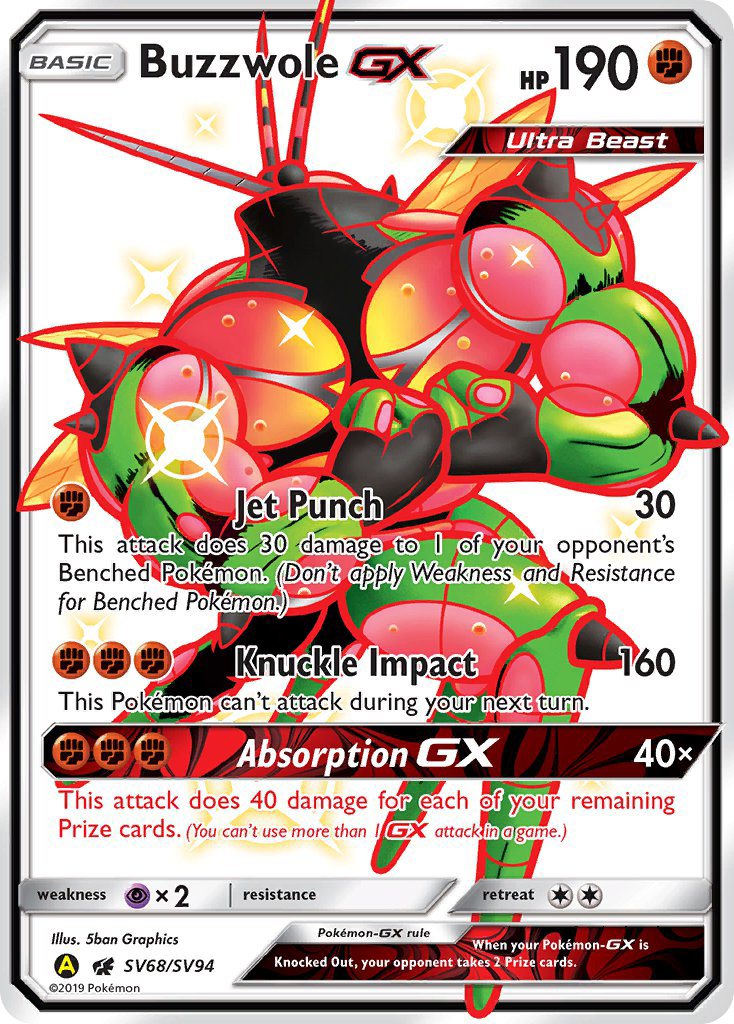 Buzzwole GX (SV68/SV94) [Sun & Moon: Hidden Fates - Shiny Vault] | Good Games Morley