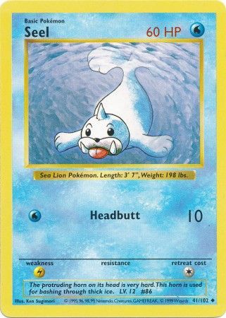 Seel (41/102) [Base Set Shadowless Unlimited] | Good Games Morley