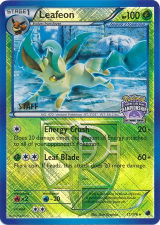 Leafeon (11/116) (States Championship Promo Staff) [Black & White: Plasma Freeze] | Good Games Morley