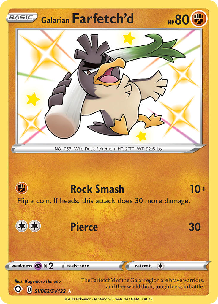 Galarian Farfetch'd (SV063/SV122) [Sword & Shield: Shining Fates] | Good Games Morley