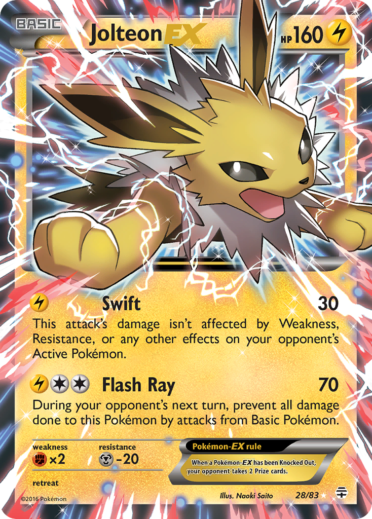 Jolteon EX (28/83) [XY: Generations] | Good Games Morley