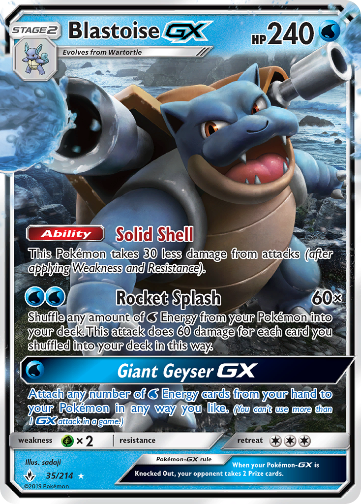 Blastoise GX (35/214) [Sun & Moon: Unbroken Bonds] | Good Games Morley