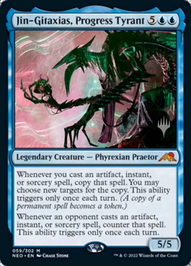 Jin-Gitaxias, Progress Tyrant (Promo Pack) [Kamigawa: Neon Dynasty Promos] | Good Games Morley