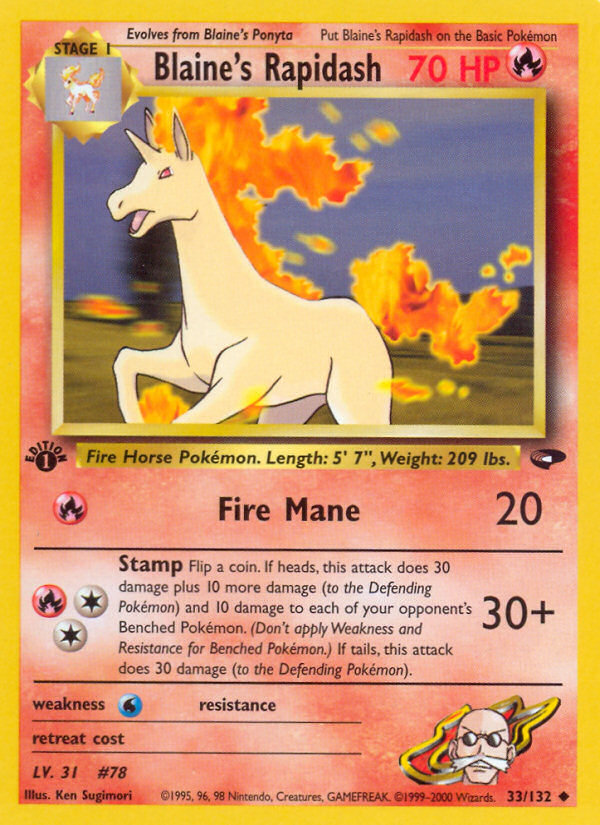 Blaine's Rapidash (33/132) [Gym Challenge 1st Edition] | Good Games Morley