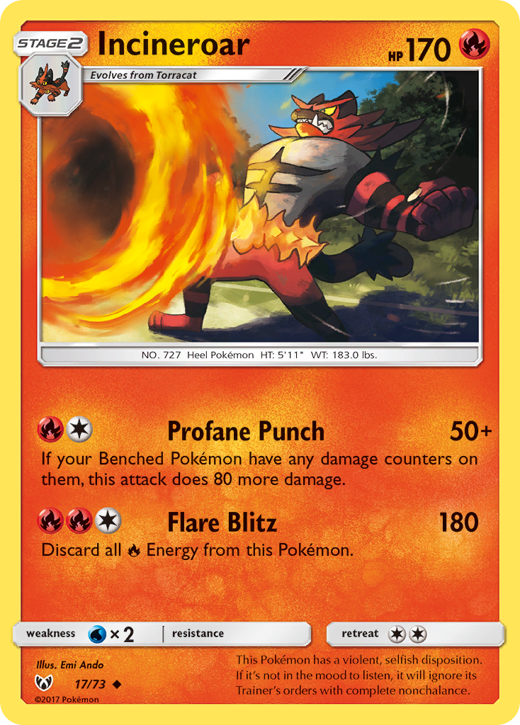 Incineroar (17/73) [Sun & Moon: Shining Legends] | Good Games Morley