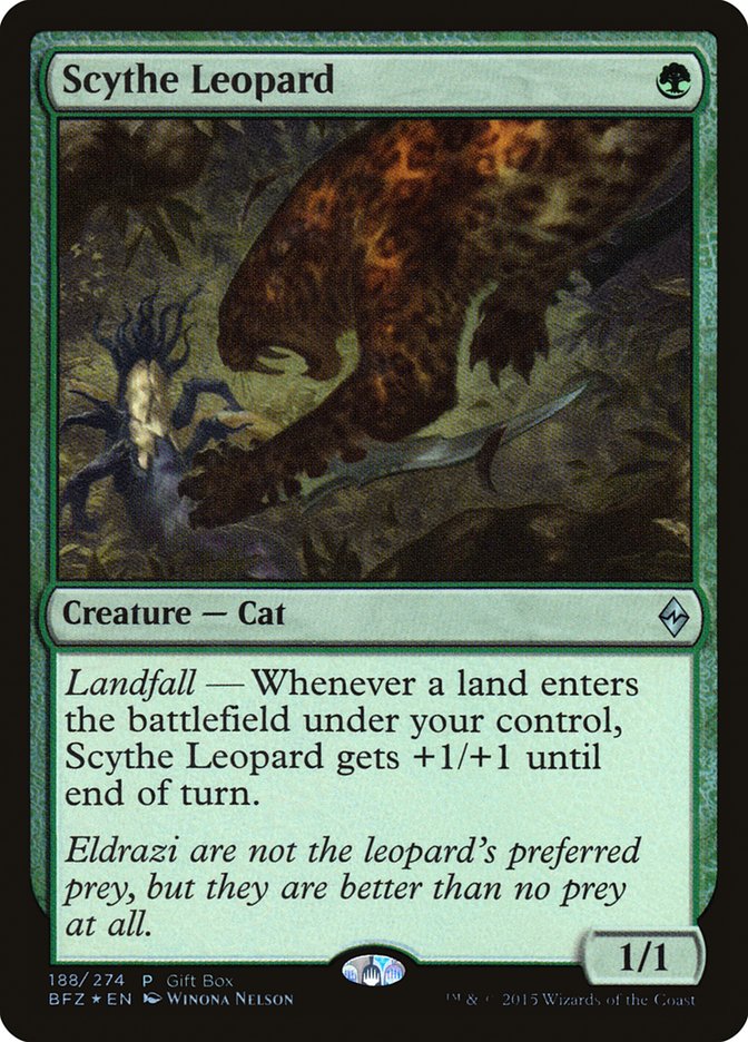 Scythe Leopard (Gift Box) [Battle for Zendikar Promos] | Good Games Morley