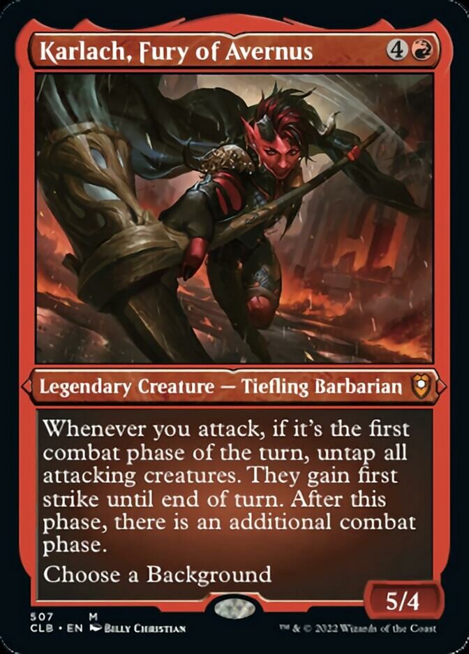 Karlach, Fury of Avernus (Foil Etched) [Commander Legends: Battle for Baldur's Gate] | Good Games Morley