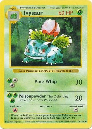 Ivysaur (30/102) [Base Set Shadowless Unlimited] | Good Games Morley