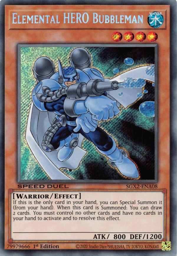 Elemental HERO Bubbleman [SGX2-ENA08] Secret Rare | Good Games Morley