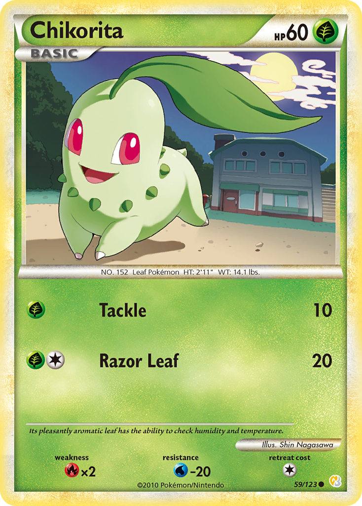 Chikorita (59/123) [HeartGold & SoulSilver: Base Set] | Good Games Morley