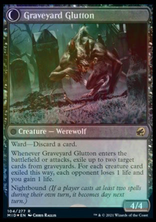 Graveyard Trespasser // Graveyard Glutton [Innistrad: Midnight Hunt Prerelease Promos] | Good Games Morley