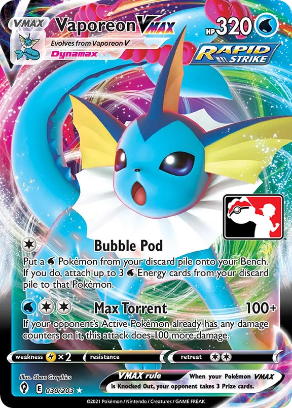 Vaporeon VMAX (030/203) [Prize Pack Series One] | Good Games Morley