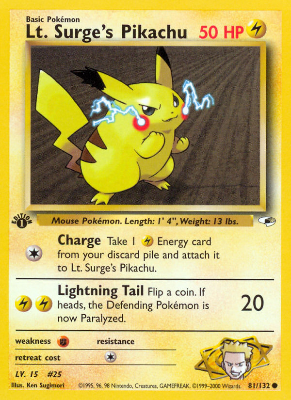 Lt. Surge's Pikachu (81/132) [Gym Heroes 1st Edition] | Good Games Morley