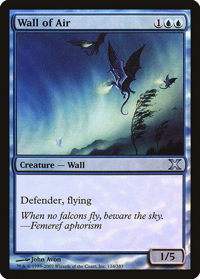 Wall of Air (Premium Foil) [Tenth Edition] | Good Games Morley