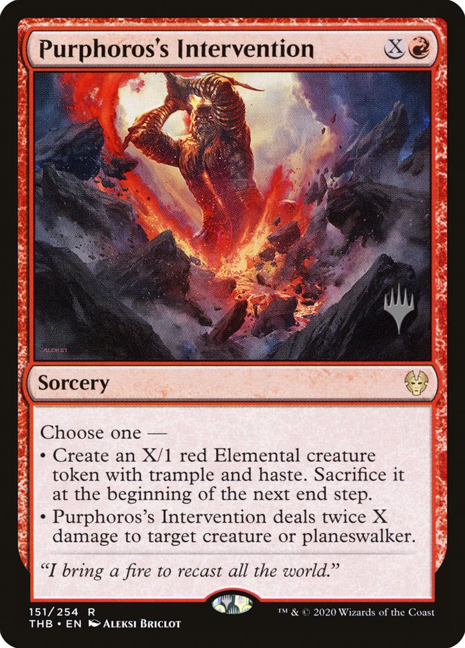 Purphoros's Intervention (Promo Pack) [Theros Beyond Death Promos] | Good Games Morley