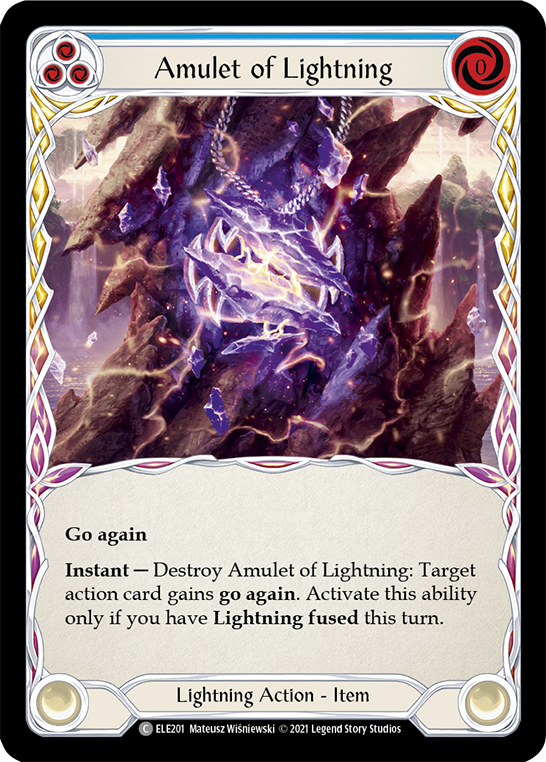 Amulet of Lightning [ELE201] (Tales of Aria)  1st Edition Rainbow Foil | Good Games Morley