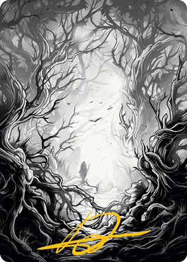 Forest 1 Art Card (Gold-Stamped Signature) [Innistrad: Midnight Hunt Art Series] | Good Games Morley