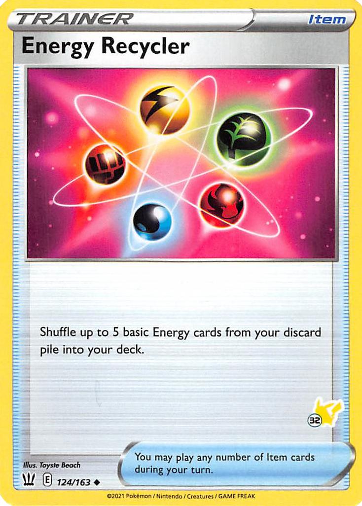 Energy Recycler (124/163) (Pikachu Stamp #32) [Battle Academy 2022] | Good Games Morley