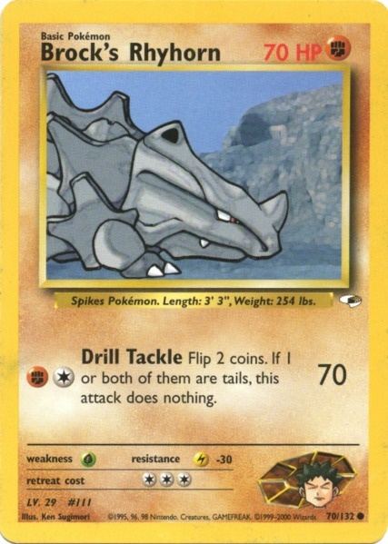 Brock's Rhyhorn (70/132) [Gym Heroes Unlimited] | Good Games Morley
