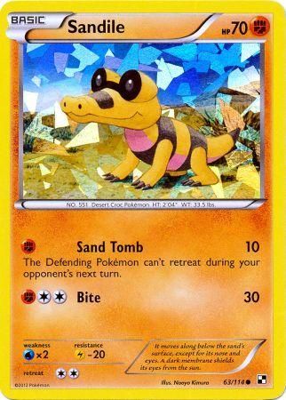 Sandile (63/114) (Cracked Ice Holo) [Black & White: Base Set] | Good Games Morley