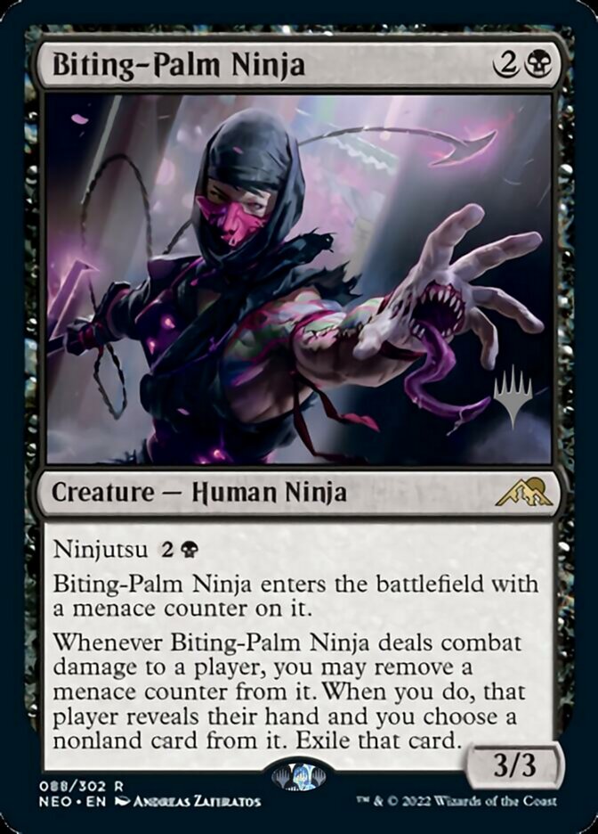 Biting-Palm Ninja (Promo Pack) [Kamigawa: Neon Dynasty Promos] | Good Games Morley