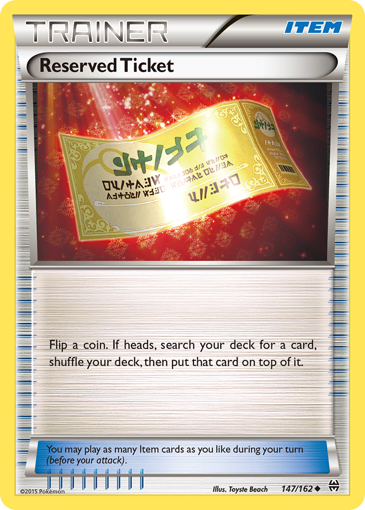 Reserved Ticket (147/162) [XY: BREAKthrough] | Good Games Morley