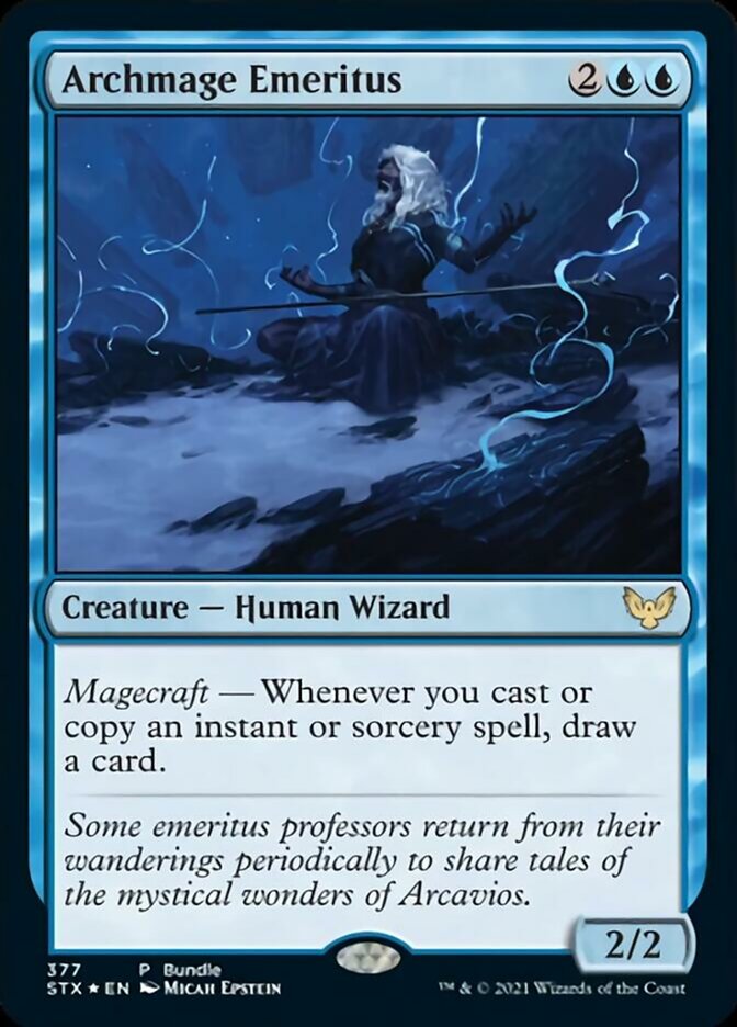 Archmage Emeritus (Bundle) [Strixhaven: School of Mages Promos] | Good Games Morley