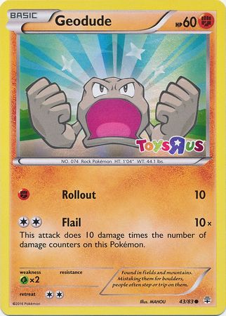 Geodude (43/83) (Toys R Us Promo) [XY: Generations] | Good Games Morley