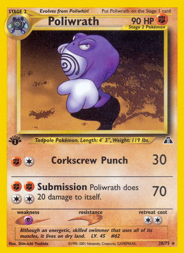 Poliwrath (28/75) [Neo Discovery 1st Edition] | Good Games Morley