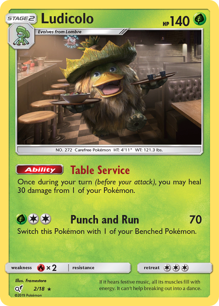 Ludicolo (2/18) [Sun & Moon: Detective Pikachu] | Good Games Morley