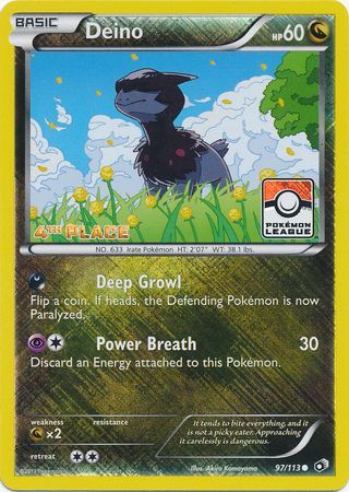 Deino (97/113) (League Promo 4th Place) [Black & White: Legendary Treasures] | Good Games Morley