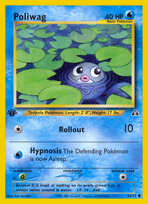 Poliwag (62/75) [Neo Discovery 1st Edition] | Good Games Morley