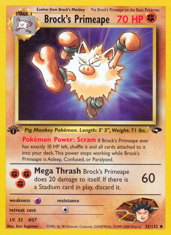 Brock's Primeape (35/132) [Gym Challenge 1st Edition] | Good Games Morley