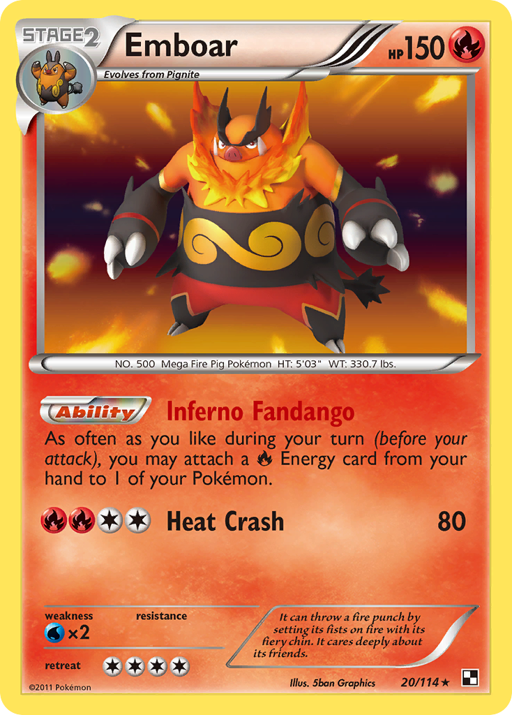 Emboar (20/114) [Black & White: Base Set] | Good Games Morley