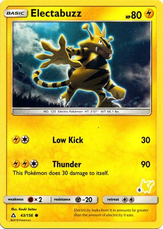 Electabuzz (43/156) (Pikachu Stamp #6) [Battle Academy 2020] | Good Games Morley