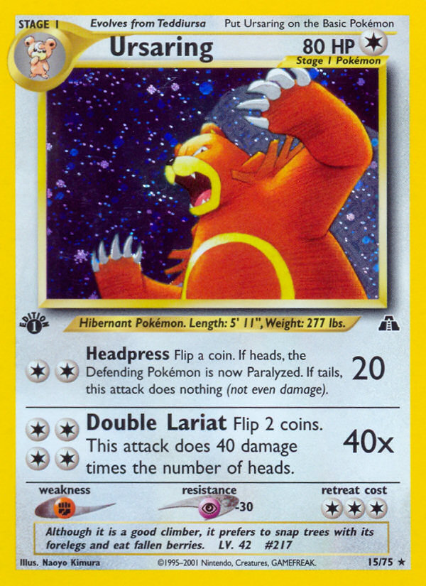 Ursaring (15/75) [Neo Discovery 1st Edition] | Good Games Morley